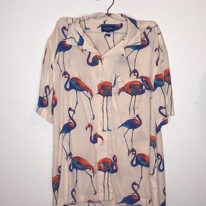 Arizona Jean Co Flamingo Button Down